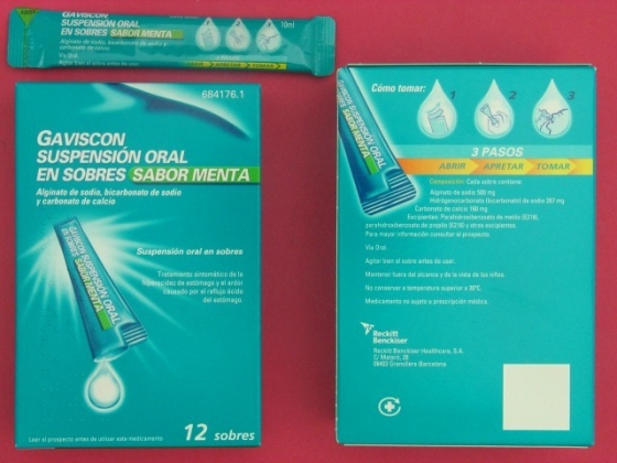 GAVISCON 12 SOBRES SUSPENSION ORAL 10 ML