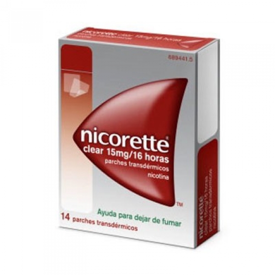 NICORETTE CLEAR 15 MG/16 H 14 PARCHES TRANSDERMICOS 23.62 MG