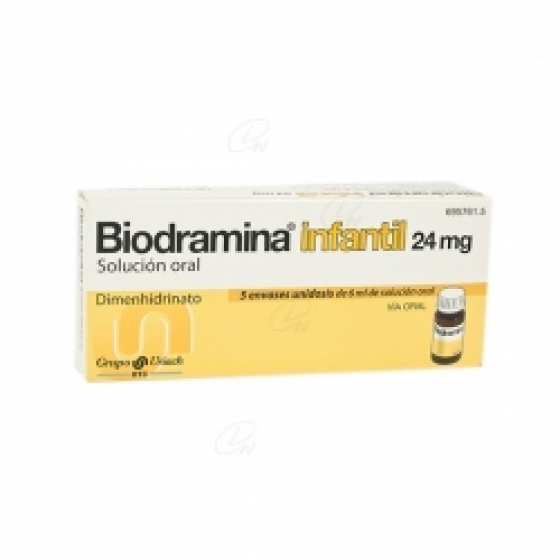 BIODRAMINA INFANTIL 24 MG SOLUCION ORAL 5 MONODOSIS 6 ML
