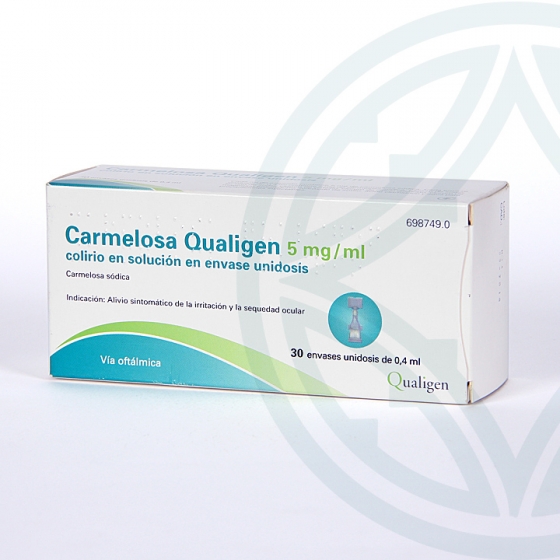 CARMELOSA QUALIGEN 5MG/ML COLIRIO 30 MONODOSIS SOLUCION 0,4 ML