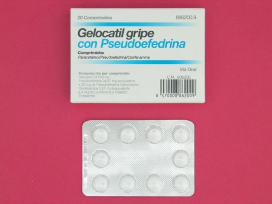 GELOCATIL GRIPE PSEUDOEFEDRINA 20 COMPRIMIDOS