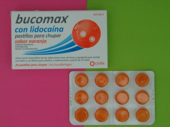 BUCOMAX LIDOCAINA 24 PASTILLAS PARA CHUPAR NARANJA
