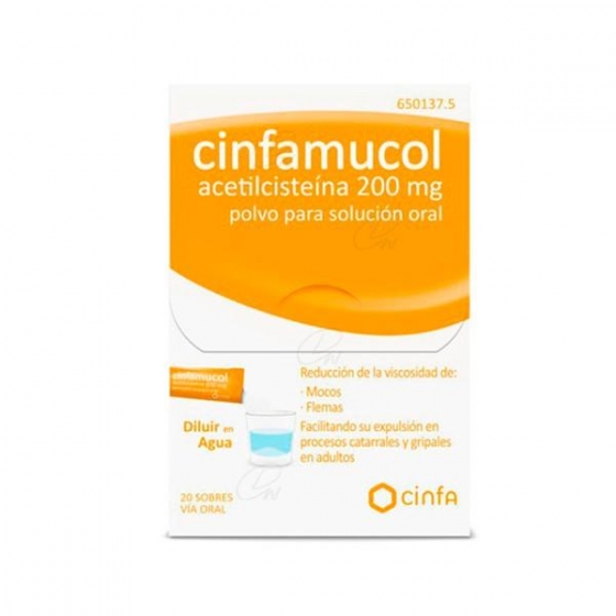 CINFAMUCOL ACETILCISTEINA 200 MG 20 SOBRES