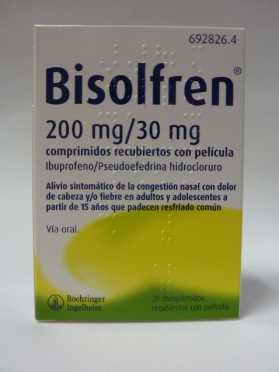 BISOLFREN 200/30 MG 20 COMPRIMIDOS RECUBIERTOS