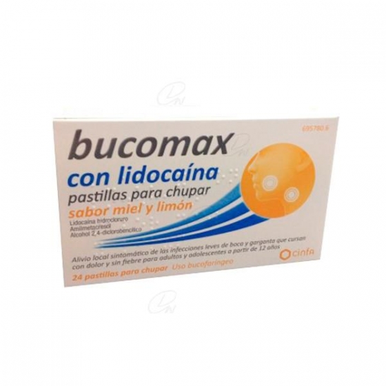 BUCOMAX LIDOCAINA 24 PASTILLAS PARA CHUPAR LIMON