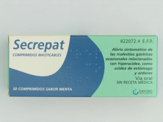 SECREPAT 50 COMPRIMIDOS MASTICABLES MENTA